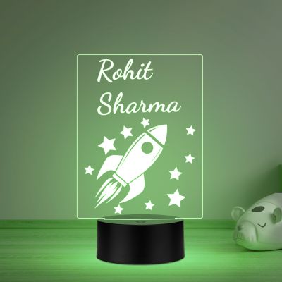 Customized Rocket Themed Illusion Lamp with Automatic Color Changing Light Birthday Return Gift for Boys and Girls